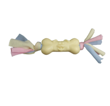 TPR Dental Chew Bone with Cotton Strips