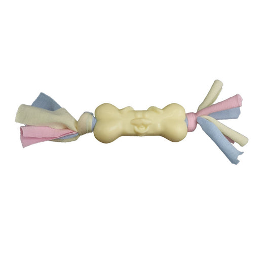 TPR Dental Chew Bone with Cotton Strips