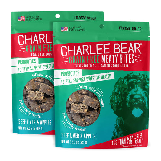 Charlee Bear Grain-Free Probiotic Meaty Bites - Beef & Apple