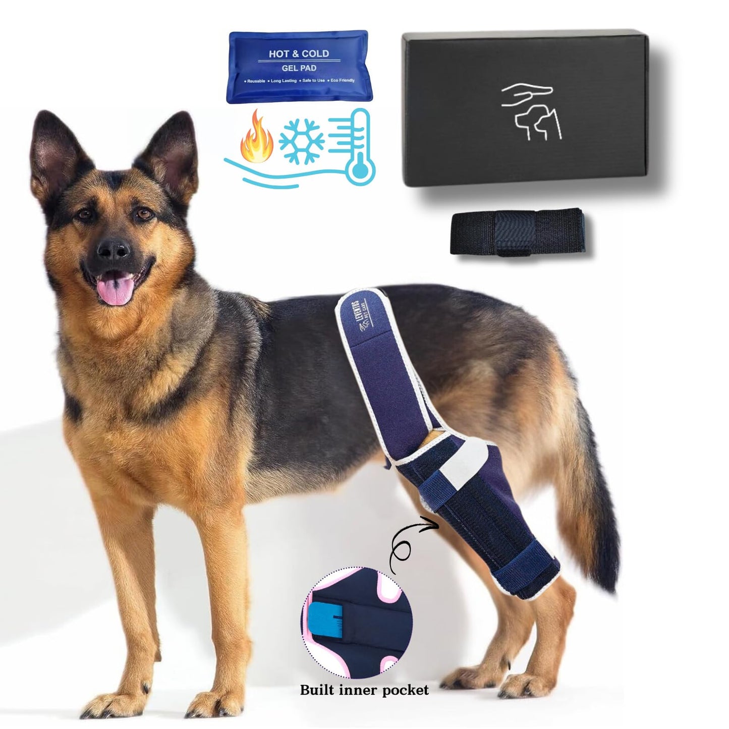 FlexiCare Dog Knee Brace with Gel Therapy for ACL and CCL Recovery - Small